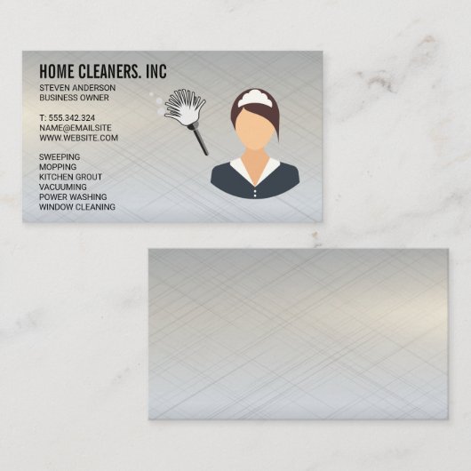 Schoonmaakdienst | Stofdoek | Huishoudelijke Diens Visitekaartje (Voorkant / Achterkant)
