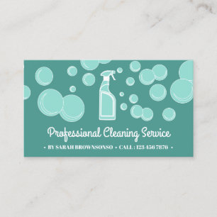 Schoonmaakdienst Teal Bubbles Visitekaartje