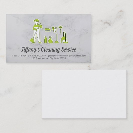 schoonmaakdienst | Veegmachine en reinigingsproduc Visitekaartje (Voorkant / Achterkant)