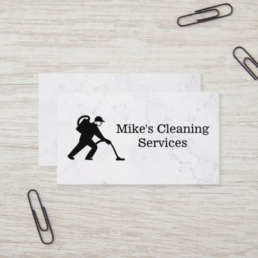 schoonmaakdienst | Vloerreiniger Logo Visitekaartje (Voorkant / Achterkant in situ)