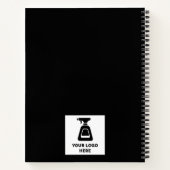 Schoonmaakdienst Voeg uw logo zwart toe Notitieboek (Achterkant)