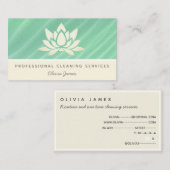 Schoonmaakdienst voor groene crèmebloem visitekaartje (Voorkant / Achterkant)