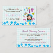 schoonmaakdienst voor het dienstmeisje visitekaartje (Voorkant / Achterkant)