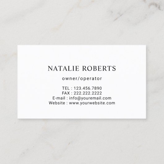 schoonmaakdienst voor het huishouden visitekaartje (Achterkant)