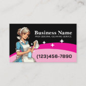 schoonmaakdienst voor het huishouden visitekaartje (Voorkant)