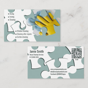 Schoonmaakdienst voor puzzels Grijs Visitekaartje
