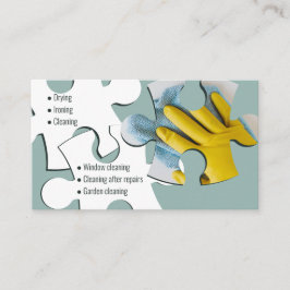 Schoonmaakdienst voor puzzels Grijs Visitekaartje