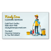 schoonmaakdienst voor schoonmaaksters magnetisch visitekaartje (Voorkant)