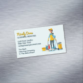 schoonmaakdienst voor schoonmaaksters magnetisch visitekaartje (Voorbeeld)