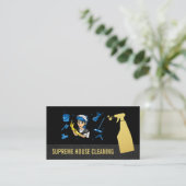 schoonmaakdienst voor woningen | Maid Spray Fles Visitekaartje (Staand voorkant)