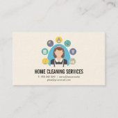 schoonmaakdienst voor woningen | schoonmaakster visitekaartje (Voorkant)