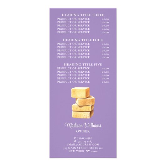 Schoonmaakdienst Waterverf Wasgoed Prijslijst Reclamekaart (Achterkant)