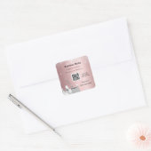Schoonmaakdienst: wazig roze zilverglitterstof QR Vierkante Sticker (Envelop)