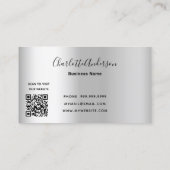 Schoonmaakdienst zilverglitterstof logo QR-code Visitekaartje (Achterkant)