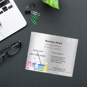 Schoonmaakdienst zilverglitterstof QR-code Flyer