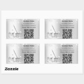 Schoonmaakdienst zilverglitterstof QR-code Rechthoekige Sticker (Vel)