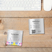 Schoonmaakdienst zilverglitterstof QR-code Vierkante Visitekaartje