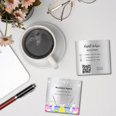 Schoonmaakdienst zilverglitterstof QR-code Vierkante Visitekaartje