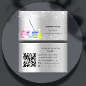 Schoonmaakdienst zilverglitterstof QR-code Visitekaartje