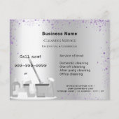 Schoonmaakdienst zilverviolet glitterstof QR Flyer (Voorkant)