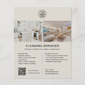 Schoonmaakdiensten Aangepaste Logo QR-code Flyer (Voorkant)