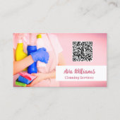 Schoonmaakdiensten Aangepaste QR-code Visitekaartje (Voorkant)