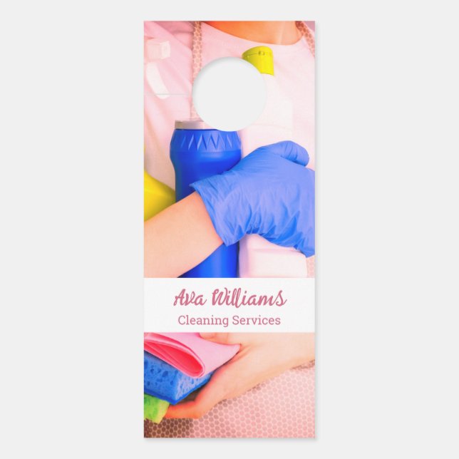 Schoonmaakdiensten Aangepaste QR Deurhanger (Voorkant)