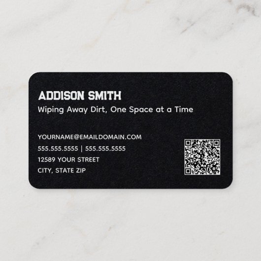 Schoonmaakdiensten Aangepaste QR Visitekaartje (Achterkant)