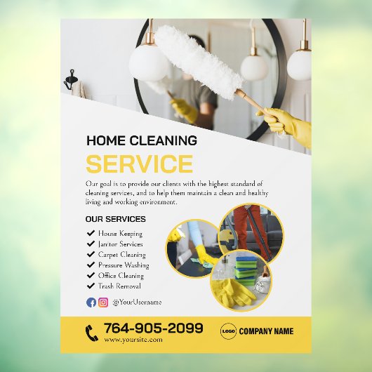 Schoonmaakdiensten Aangepaste vensterklemming Raamsticker (Vel 3)