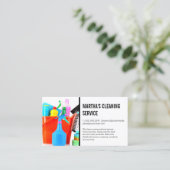 Schoonmaakdiensten | Benodigdheden voor schoonmaak Visitekaartje (Staand voorkant)