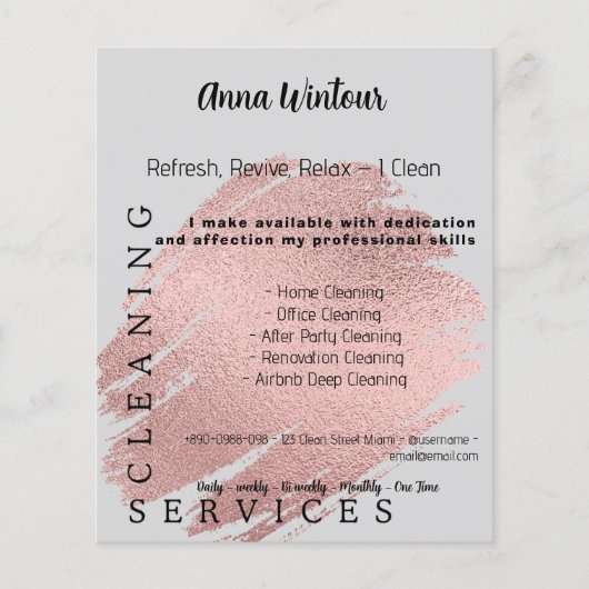 Schoonmaakdiensten Blush Roos Gold Scan te verbind Flyer (Voorkant)