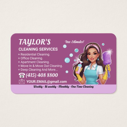 Schoonmaakdiensten Brunette Maid House Schoonmaak Visitekaartje (Voorkant)