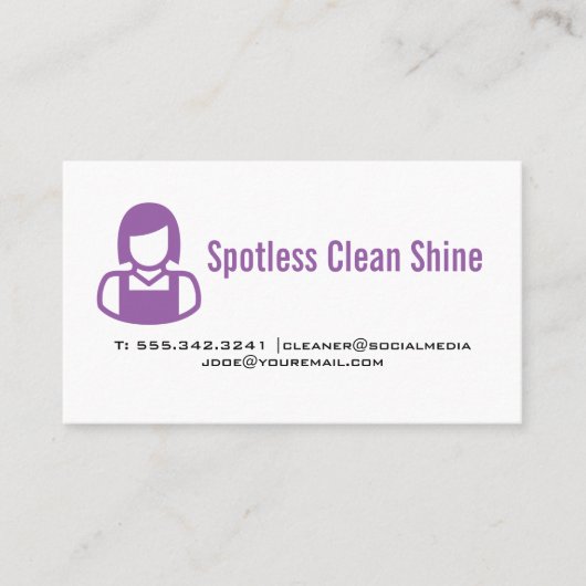 Schoonmaakdiensten Dienstmeid Icon | Zeep Visitekaartje (Voorkant)