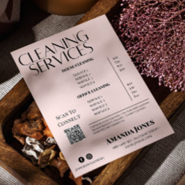 Schoonmaakdiensten Dienstmeid Prijs Pastelroze Flyer