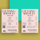 Schoonmaakdiensten Dienstmeid Prijs Pastelroze Flyer