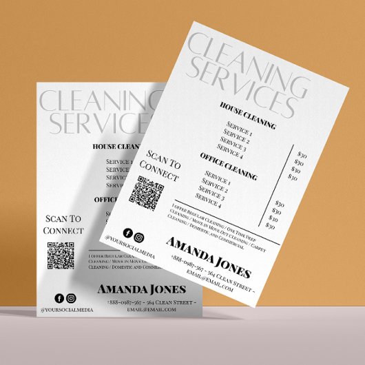 Schoonmaakdiensten Dienstmeid Prijs Zwart En Wit Flyer