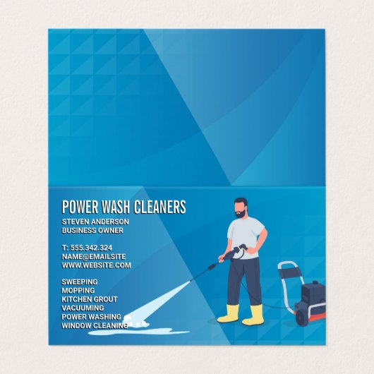 Schoonmaakdiensten | Drukwasreiniger Visitekaartje (Buitenkant ongevouwen)