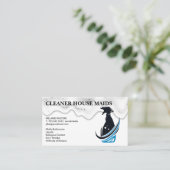 Schoonmaakdiensten | Flessenspray Logo Visitekaartje (Staand voorkant)