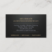 Schoonmaakdiensten - Golden Floral Art Visitekaartje (Achterkant)