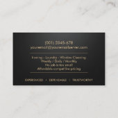 Schoonmaakdiensten - Golden Floral Line Art Visitekaartje (Achterkant)