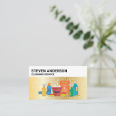Schoonmaakdiensten | Gouden achtergrondbelletjes Visitekaartje (Staand voorkant)