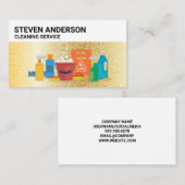 Schoonmaakdiensten | Gouden achtergrondbelletjes Visitekaartje (Voorkant / Achterkant)