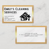 Schoonmaakdiensten | Gouden rand | Meid Logo Visitekaartje (Voorkant / Achterkant)