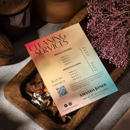 Schoonmaakdiensten Holografische Gradiënt Prijslij Flyer