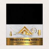 Schoonmaakdiensten | Home Goud Metallic Pictogramm Visitekaartje (Buitenkant ongevouwen)