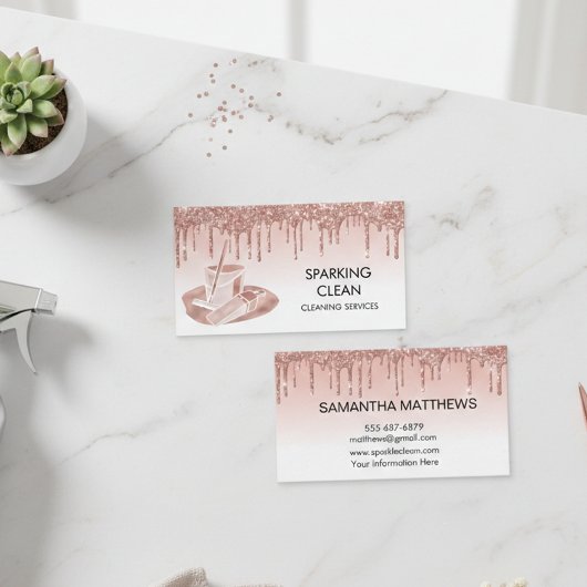 Schoonmaakdiensten Home Zakelijk Roos Gold Drips Visitekaartje
