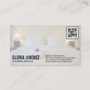 Schoonmaakdiensten   Hotel Slaapkamer   QR Code Visitekaartje