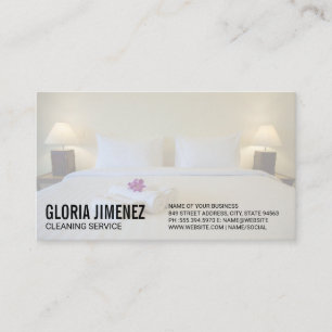 Schoonmaakdiensten   Hotel slaapkamer Visitekaartje