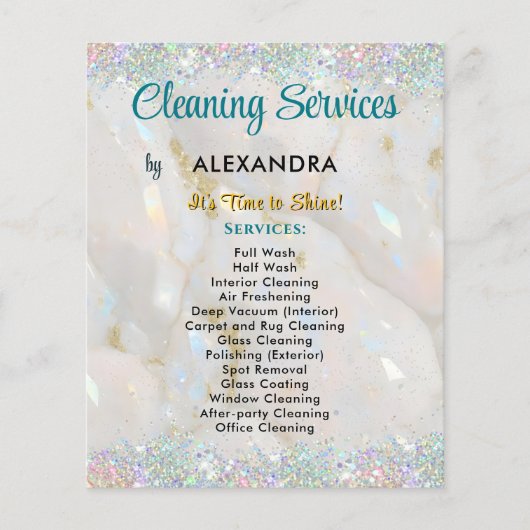 Schoonmaakdiensten House Keeping Glitter Opal Ston Flyer (Voorkant)