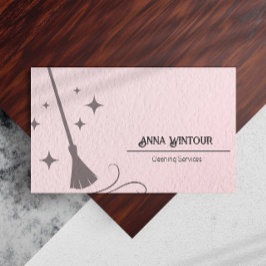 Schoonmaakdiensten Housekeeper QR Code Blush Roze Visitekaartje